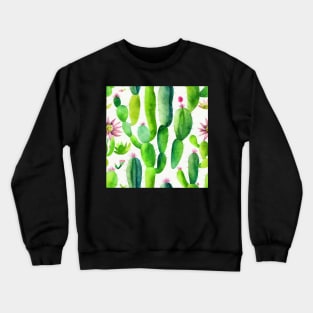 Watercolor cactus plant cactus pattern Crewneck Sweatshirt